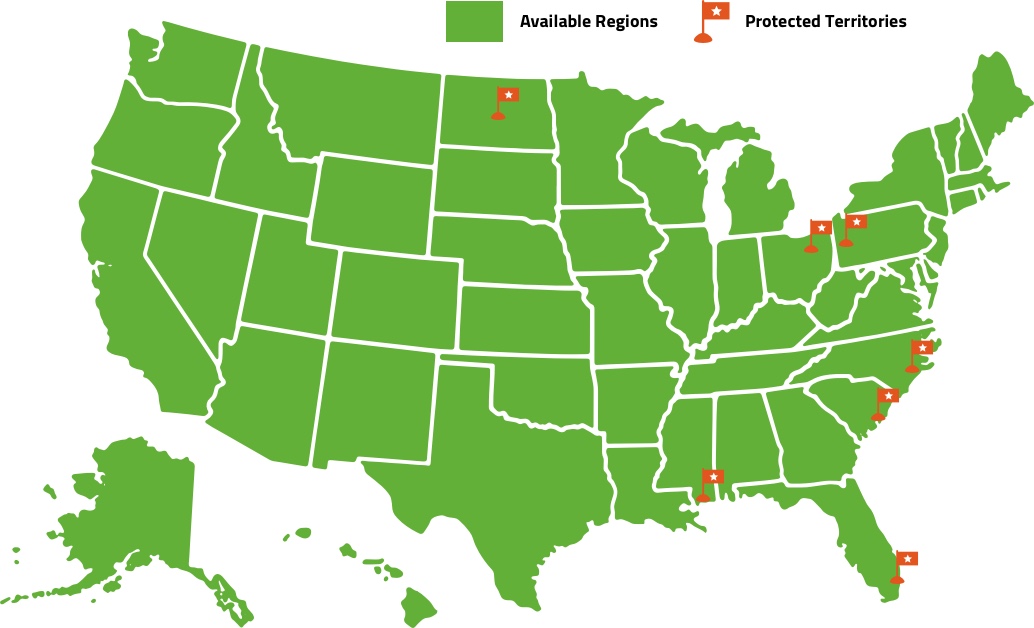Skeeter Shield Dealer Opportunities - Territory Map